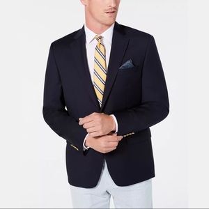 Men's Classic-Fit UltraFlex Stretch Wool Solid Navy Blazer